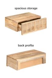MH London Solid Wood Floating Wall Storage Shelf with Push-to-Open Drawer - Arlo in Natural - thumbnail 7