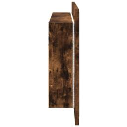 Berkfield Home LED Bathroom Mirror Cabinet Smoked Oak 80x12x45 cm Acrylic in Brown - Size: 80 x 12 x 45 cm - thumbnail 8