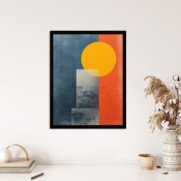 "Wee Blue Coo Wall Art Print Mustard On Steel Abstract Textured Style Living Room Framed - Size: W12"" x H16""" - thumbnail 4
