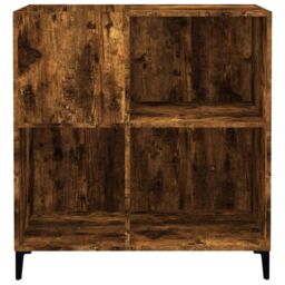 Berkfield Home Record Cabinet Smoked Oak 84.5x38x89 cm Engineered Wood in Brown - thumbnail 5