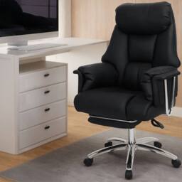 Levede Executive Office Chair Wide Spring Cushion Recliner Footrest in Black - thumbnail 2