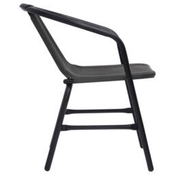 Berkfield Home Sturdy Garden Chairs 4 pcs Plastic Rattan & Steel 110 kg in Black - thumbnail 4
