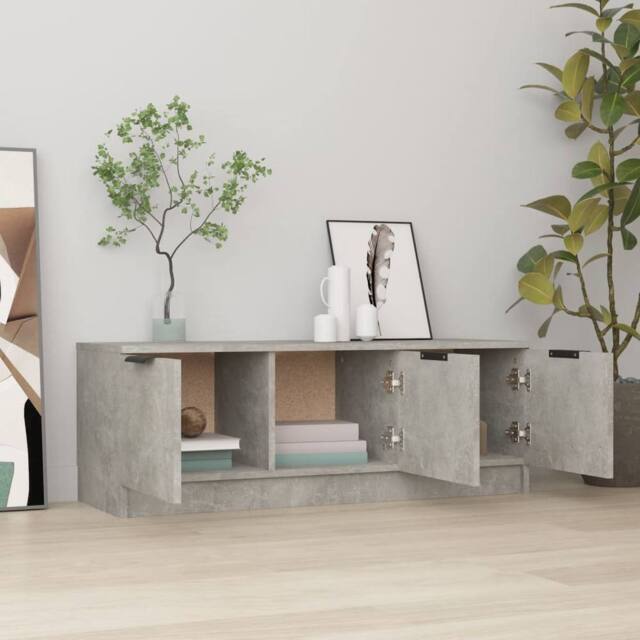 Berkfield Home TV Cabinet Concrete Grey 102x35x36.5 cm Engineered Wood - image 1