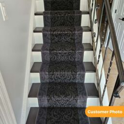 runrug Grey Baroque Stair Carpet Runner - Size: 60 cm x 450 cm - thumbnail 5