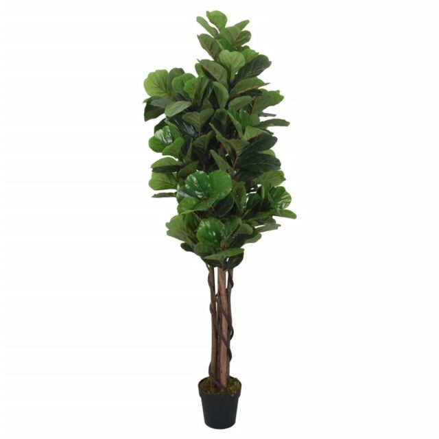 Berkfield Home Artificial Fiddle Leaf Fig Tree 180 Leaves 150 cm Green - image 1