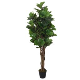 Berkfield Home Artificial Fiddle Leaf Fig Tree 180 Leaves 150 cm Green - thumbnail 2