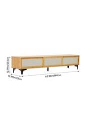 H&O Direct Wooden TV Sand with Sliding Doors in Brown - thumbnail 6