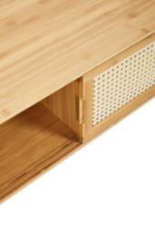 H&O Direct Wooden TV Sand with Sliding Doors in Brown - thumbnail 3
