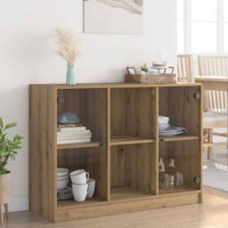 Berkfield Home Sideboard Artisian Oak 102x37x75.5 cm Engineered Wood in Brown - thumbnail 2