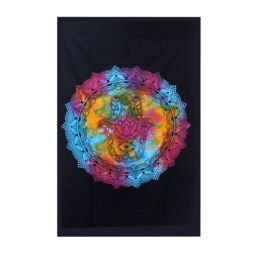 KDMD Double Cotton Bedspread + Wall Hanging - Black Hamsa - thumbnail 2