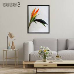 "Artery8 Bird Of Paradise Tropical Flower Framed Canvas Wall Art Print - Size: W12"" x H16""" - thumbnail 3