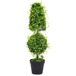 Berkfield Home Lush Artificial Boxwood Plant with Pot Green 100 cm - thumbnail 2