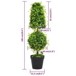Berkfield Home Lush Artificial Boxwood Plant with Pot Green 100 cm - thumbnail 5