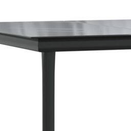 Berkfield Home Garden Dining Table Black 160x80x74cm Steel & Tempered Glass - Size: 160 x 80 x 74 cm - thumbnail 6