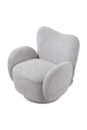 Living and Home Chenille Upholstered Swivel Chair Armchair in Grey - thumbnail 5