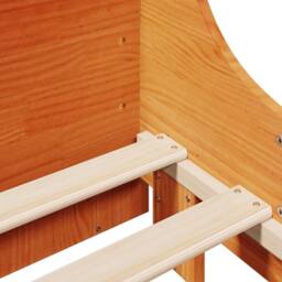 Berkfield Home Full Bed Frame without Mattress Wax Brown 200x200 cm Solid Wood Pine - thumbnail 9