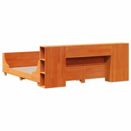 Berkfield Home Full Bed Frame without Mattress Wax Brown 200x200 cm Solid Wood Pine - thumbnail 8