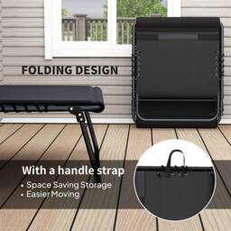 OUTSUNNY Folding Sun Loungers Set of 2, Reclining Sun Bed, Black - thumbnail 6