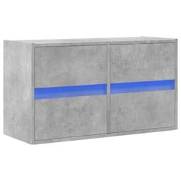 Berkfield Home TV Wall Cabinet with LED Lights Concrete Grey 80x31x45 cm - Size: 80 x 31 x 45 cm - thumbnail 3
