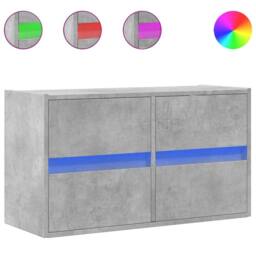 Berkfield Home TV Wall Cabinet with LED Lights Concrete Grey 80x31x45 cm - Size: 80 x 31 x 45 cm - thumbnail 1