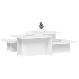 Berkfield Home Decorative Coffee Tables 2 pcs White Engineered Wood - thumbnail 1