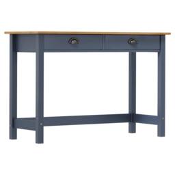 Berkfield Home Console Table Hill with 2 Drawers Grey 110x45x74 cm Solid Pine Wood - Size: 110 x 45 x 74 cm - thumbnail 1