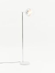 Orsina Sturdy Chrome Finish Metal Floor Lamp, Versatile Tall Lamp On The Floor, Effortlessly Elegant Bedroom Lamp in Silver - thumbnail 4