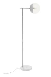 Orsina Sturdy Chrome Finish Metal Floor Lamp, Versatile Tall Lamp On The Floor, Effortlessly Elegant Bedroom Lamp in Silver