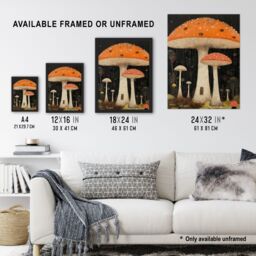 "Artery8 Beneath The Mushroom Canopy Artwork A Whimsical Scene In A Fairy Forest Extra Large XL Unframed Wall Art Poster Print - Size: W24"" x H32""" - thumbnail 3