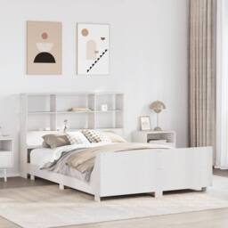 Berkfield Home Full Bed Frame without Mattress White 160x200 cm Solid Wood Pine - thumbnail 2