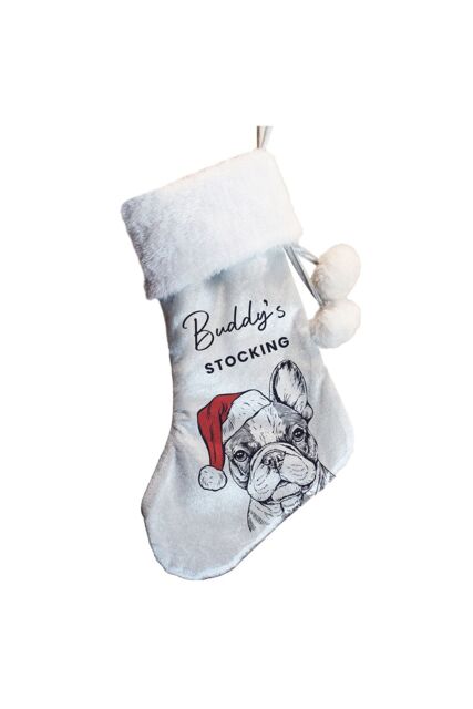 Personalised Memento Company Personalised Dog Breed Christmas Stocking in Grey - image 1