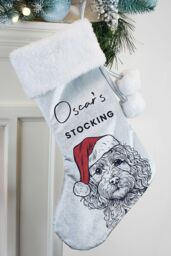 Personalised Memento Company Personalised Dog Breed Christmas Stocking in Grey - thumbnail 4
