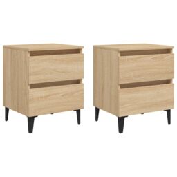 Berkfield Home Bed Cabinets 2 pcs Sonoma Oak 40x35x50 cm Engineered Wood in Brown - Size: 40 x 35 x 50 cm - thumbnail 2