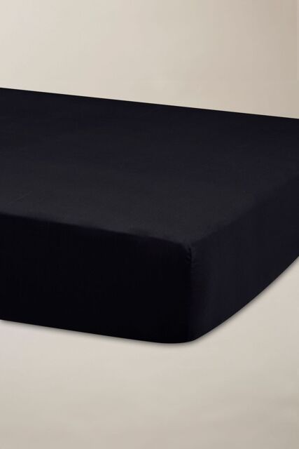 Ted Baker 'TB Plain Dye' Cotton Sateen Fitted Sheet in Black - Size: King - image 1