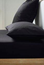 Ted Baker 'TB Plain Dye' Cotton Sateen Fitted Sheet in Black - Size: King - thumbnail 2