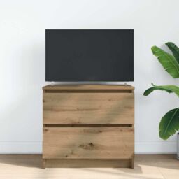 Berkfield Home TV Cabinet Artisan Oak 60x35x54 cm Engineered Wood in Brown - Size: 60 x 35 x 54 cm - thumbnail 3