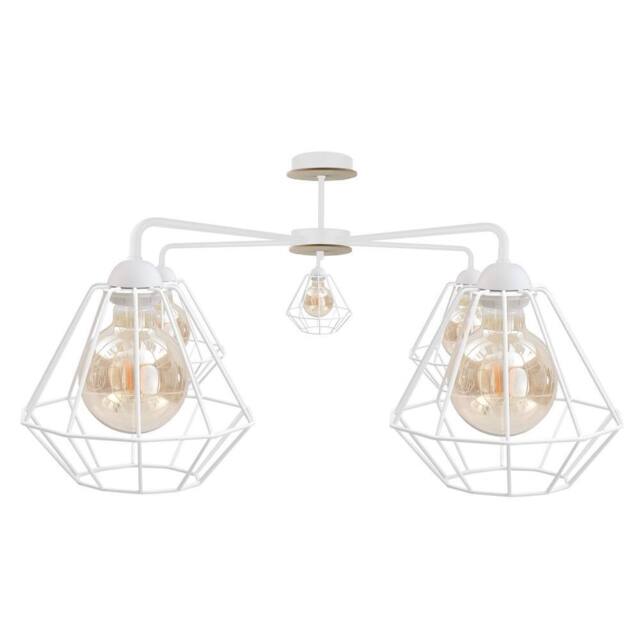 Netlighting Foskal Semi Flush Light White Wood 70cm 5x E27