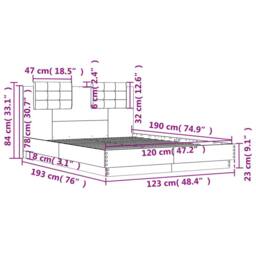 Berkfield Home Soft Bed Frame without Mattress Smoked Oak 120x190 cm Small Double in Brown - thumbnail 9