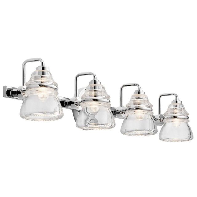Netlighting Kichler Talland Bathroom Wall Lamp Polished Chrome IP44 in Grey - image 1