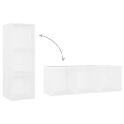 Berkfield Home TV Cabinets 2 pcs White 107x35x37 cm Engineered Wood - Size: 107 x 35 x 37 cm - thumbnail 7