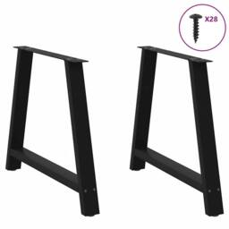 Berkfield Home Coffee Table Legs A-Shaped 2 pcs Black¬†100x(72-73) cm Steel in Black - thumbnail 3