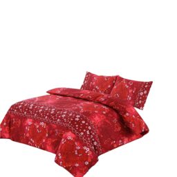 Snug City Duvet Cover & Pillowcase Set Love Heart Design Polycotton Bed Linen in Red - Size: Single - thumbnail 2