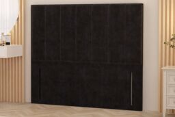"Somnior Austin Plush Velvet 54"" Floor Standing Upholstered Divan Headboard in Black - Size: Single"