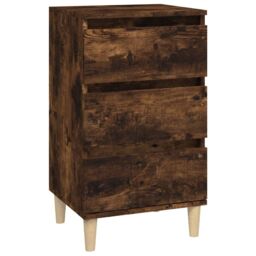 Berkfield Home Bedside Cabinet Smoked Oak 40x35x70 cm Engineered Wood in Brown - Size: 40 x 35 x 70 cm - thumbnail 2