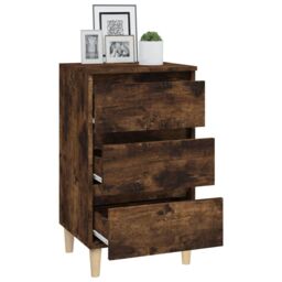 Berkfield Home Bedside Cabinet Smoked Oak 40x35x70 cm Engineered Wood in Brown - Size: 40 x 35 x 70 cm - thumbnail 5