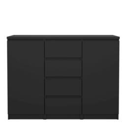 Wyld Haus Budapest Matt Black Sideboard 4 Drawers 2 Doors Laminated Board - thumbnail 4
