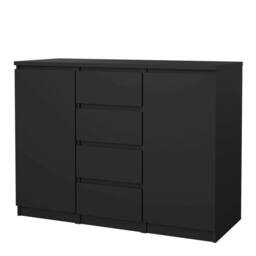 Wyld Haus Budapest Matt Black Sideboard 4 Drawers 2 Doors Laminated Board - thumbnail 5