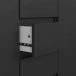 Wyld Haus Budapest Matt Black Sideboard 4 Drawers 2 Doors Laminated Board - thumbnail 7