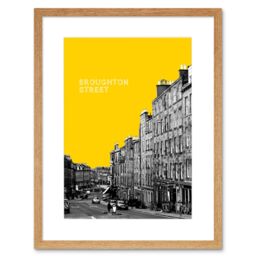 "Artery8 Wall Art Print Edinburgh Broughton Street Yellow Framed 9X7 in Beige - Size: W7"" x H9""" - thumbnail 1