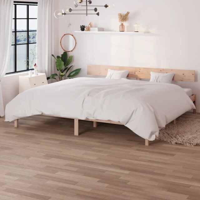 Berkfield Home Bed Frame Solid Wood Pine 180x200 cm Super King Size in Brown - image 1